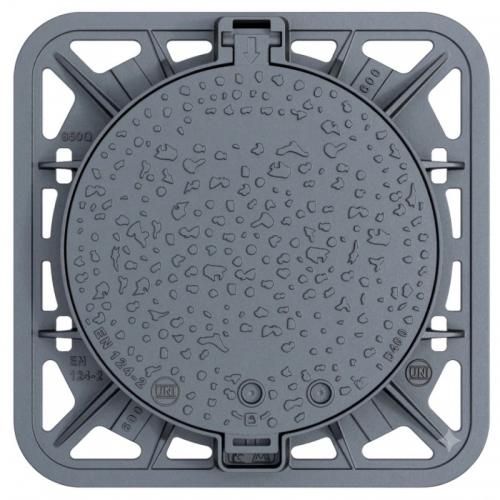  D400 Heavy Duty Ductile Iron Manhole Cover - 850x850mm Square Frame