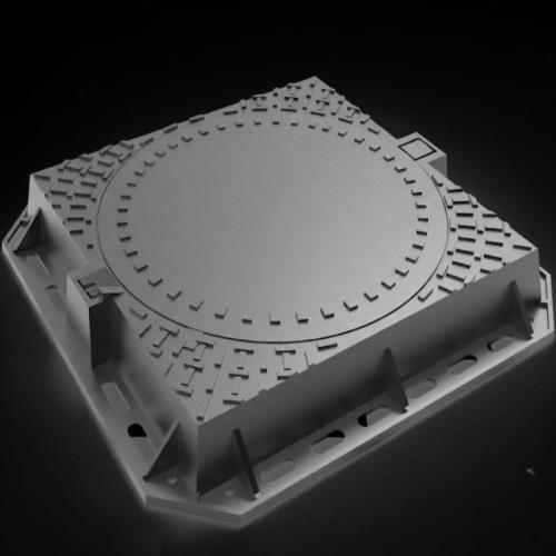 Heavy Duty D400 Ductile Iron Round Manhole Cover - 850x850mm Square Frame